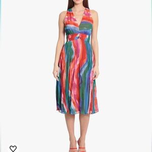 Maggy London Printed Chiffon Midi Dress size 4